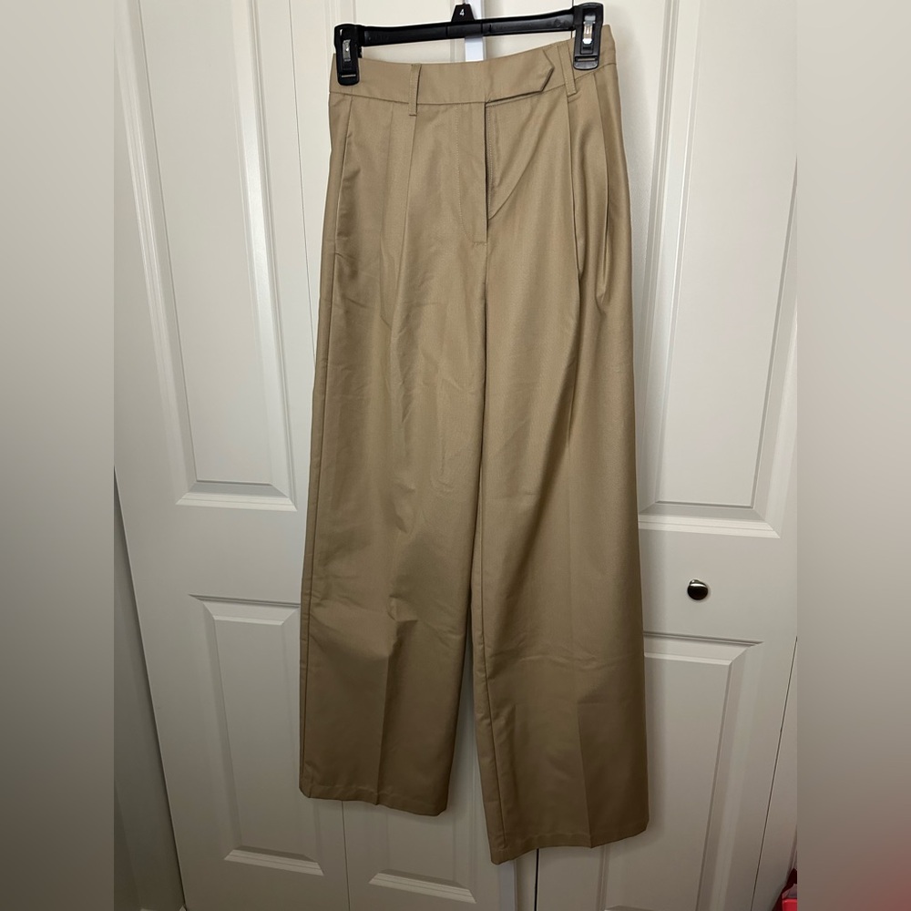 Commense Wide-Leg Beige/Tan Trousers